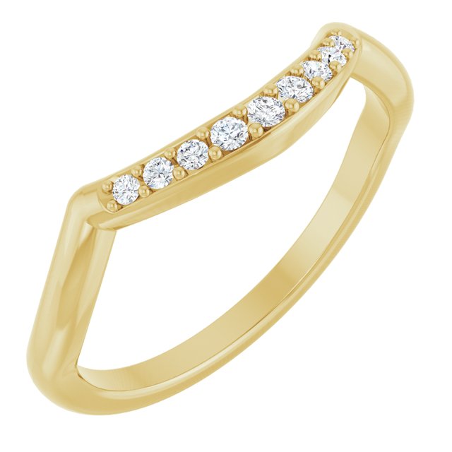14K Yellow 1/10 CTW Natural Diamond Matching Band