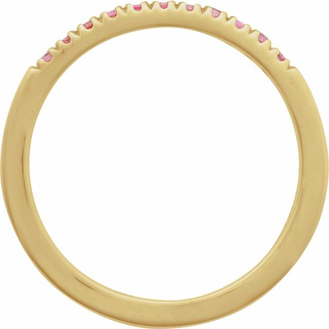 14K Yellow Natural Pink Tourmaline Stackable Ring