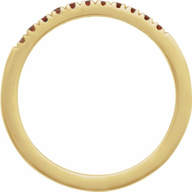 14K Yellow Natural Mozambique Garnet Stackable Ring