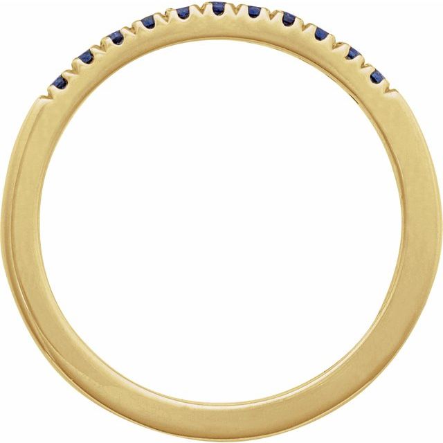 14K Yellow Natural Blue Sapphire Stackable Ring