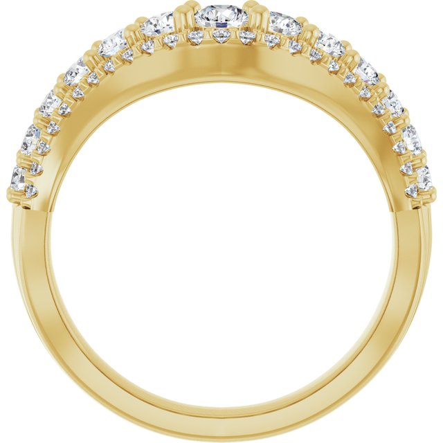 14K Yellow 1 CTW Lab-Grown Diamond Accented Contour Band