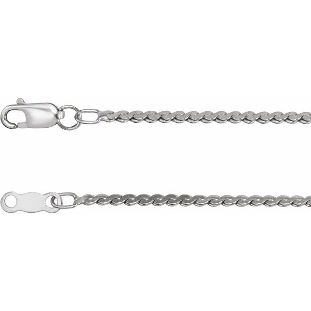 Sterling Silver 1.7 mm Serpentine 16' Chain