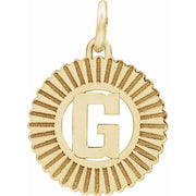14K Yellow Initial G Pendant