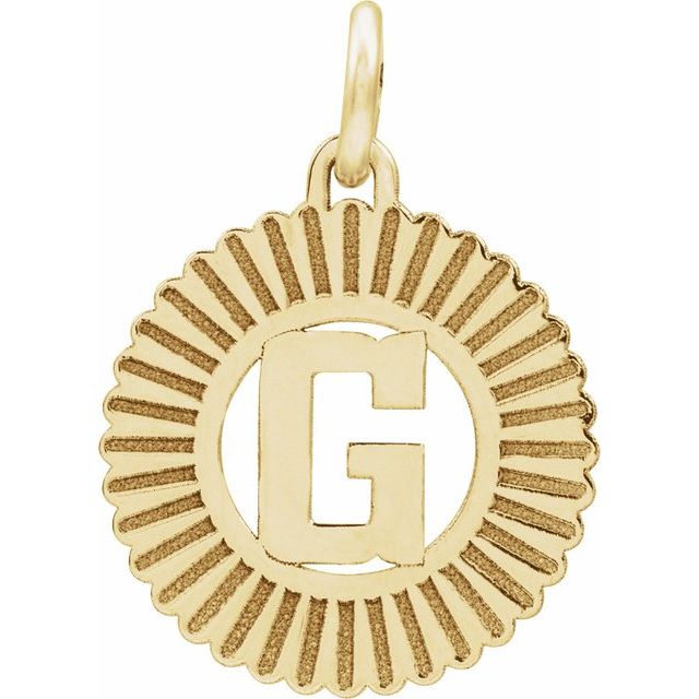 14K Yellow Initial G Pendant