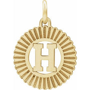 14K Yellow Initial H Pendant