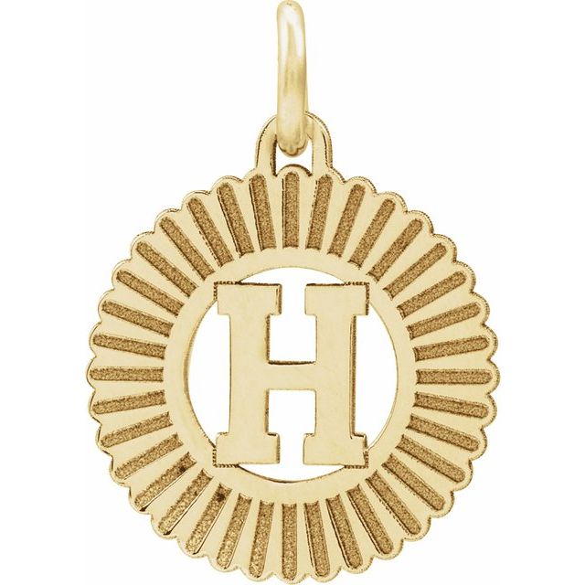 14K Yellow Initial H Pendant