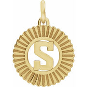 14K Yellow Initial S Pendant