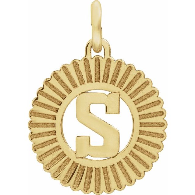 14K Yellow Initial S Pendant