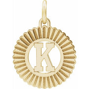 14K Yellow Initial K Pendant