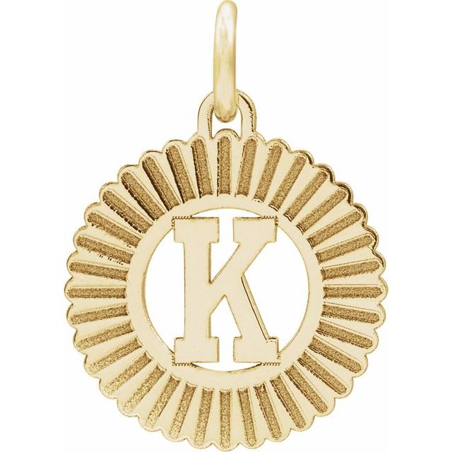 14K Yellow Initial K Pendant