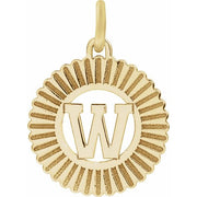 14K Yellow Initial W Pendant