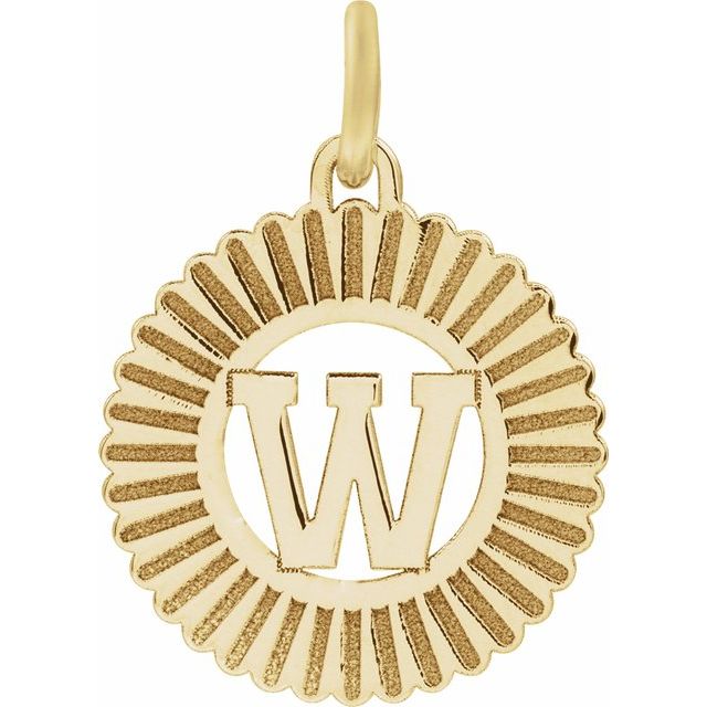 14K Yellow Initial W Pendant