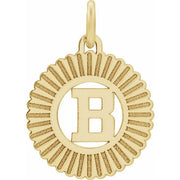 14K Yellow Initial B Pendant