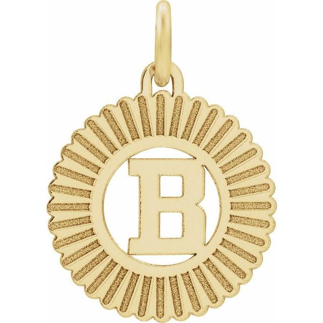 14K Yellow Initial B Pendant