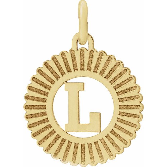 14K Yellow Initial L Pendant