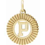 14K Yellow Initial P Pendant