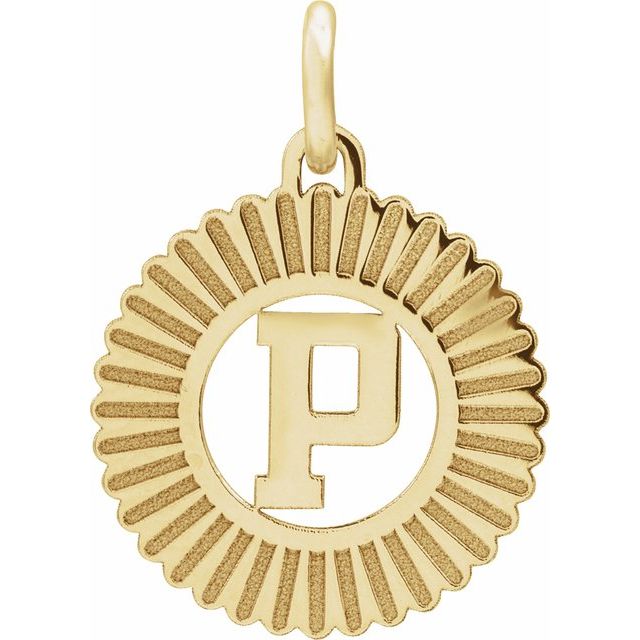 14K Yellow Initial P Pendant