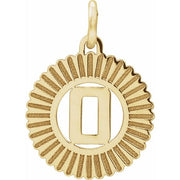 14K Yellow Initial O Pendant