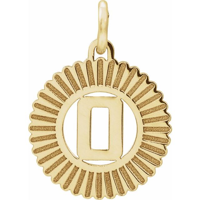 14K Yellow Initial O Pendant