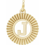 14K Yellow Initial J Pendant