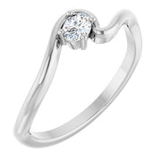 14K White 1/6 CT Lab-Grown Diamond  Ring