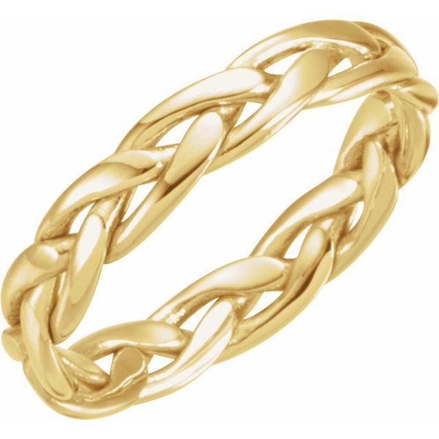 14K Yellow 4.75 mm Hand-Woven Band  Size 6.5