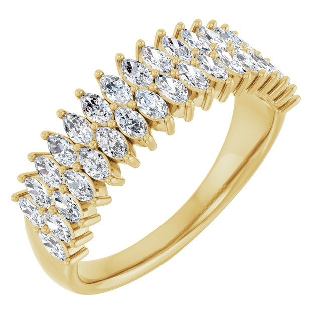 14K Yellow 1 CTW Lab-Grown Diamond Anniversary Band