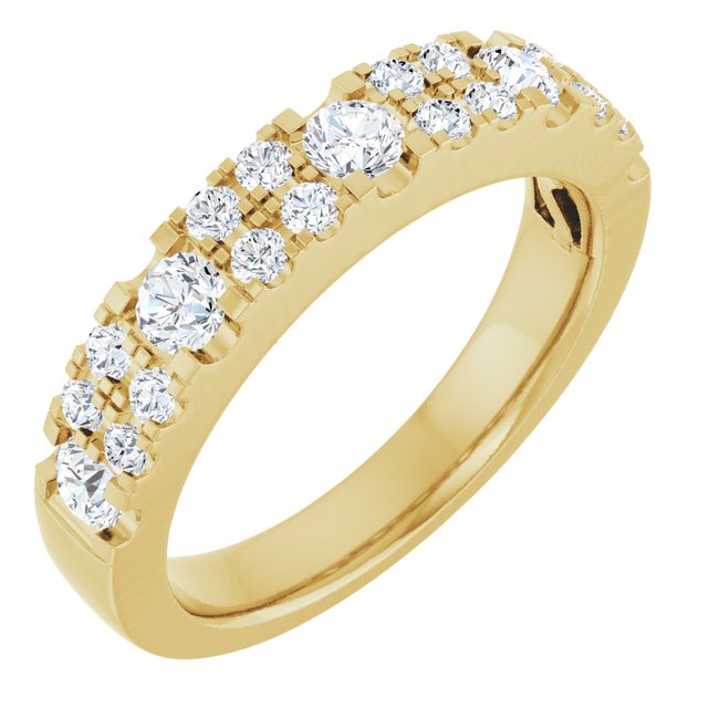 14K Yellow 3/4 CTW Lab-Grown Diamond Anniversary Band