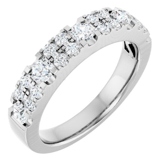 14K White 3/4 CTW Lab-Grown Diamond Anniversary Band
