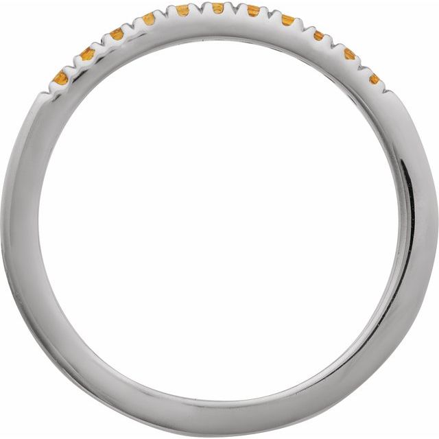 14K White Natural Citrine Stackable Ring