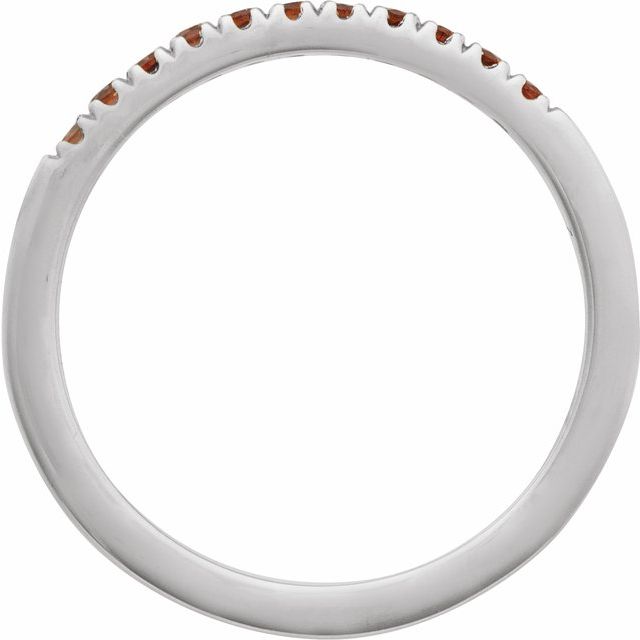 14K White Natural Mozambique Garnet Stackable Ring