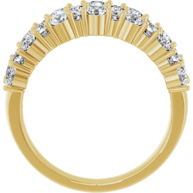 14k Yellow 2 Ctw Lab-grown Diamond Anniversary Band