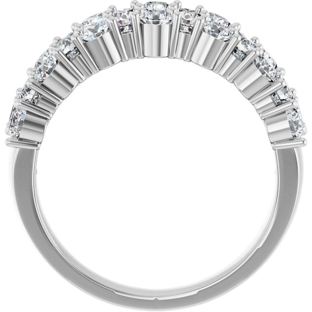 14k White 2 Ctw Natural Diamond Anniversary Band