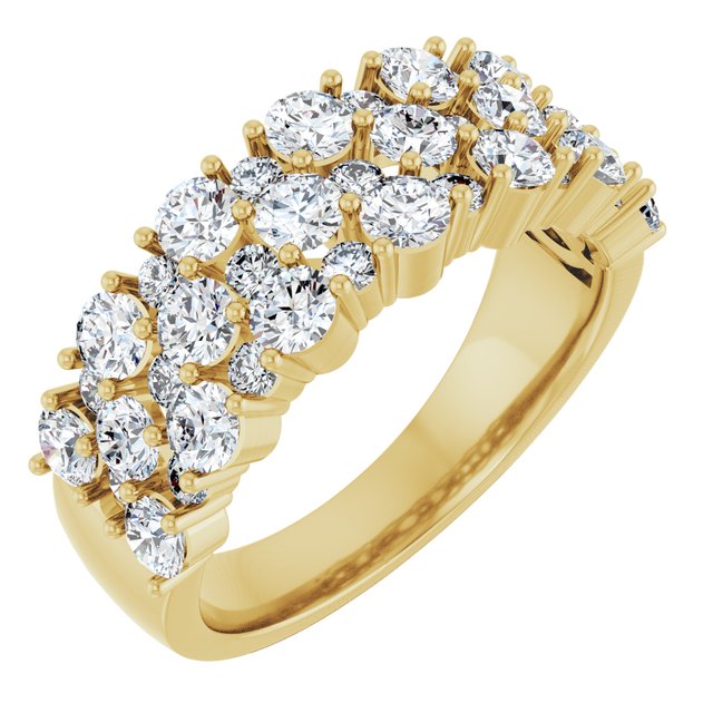 14k Yellow 2 Ctw Lab-grown Diamond Anniversary Band