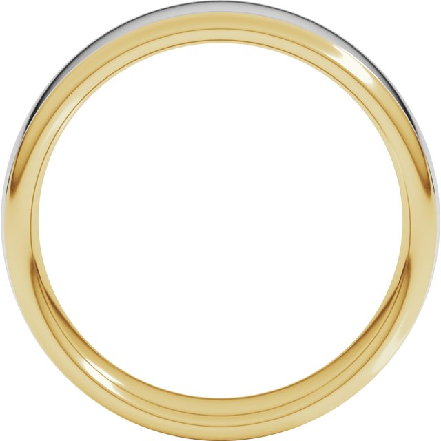 14K Yellow/White 6 mm Comfort-Fit Standard Weight European-Style Band Size 8.5