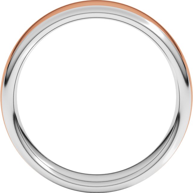 14k White/rose 6 Mm Comfort-fit Standard Weight European-style Band Size 12