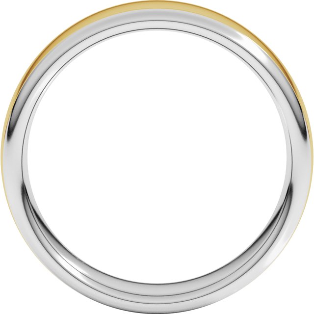 14K White/Yellow 6 mm Comfort-Fit Standard Weight European-Style Band Size 8.5