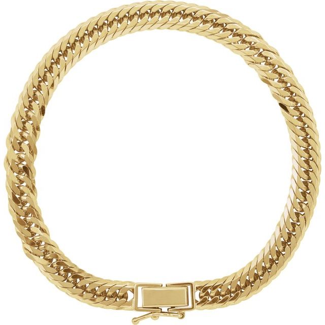 18K Yellow 6.2 mm Diamond-Cut Curb 7' Chain