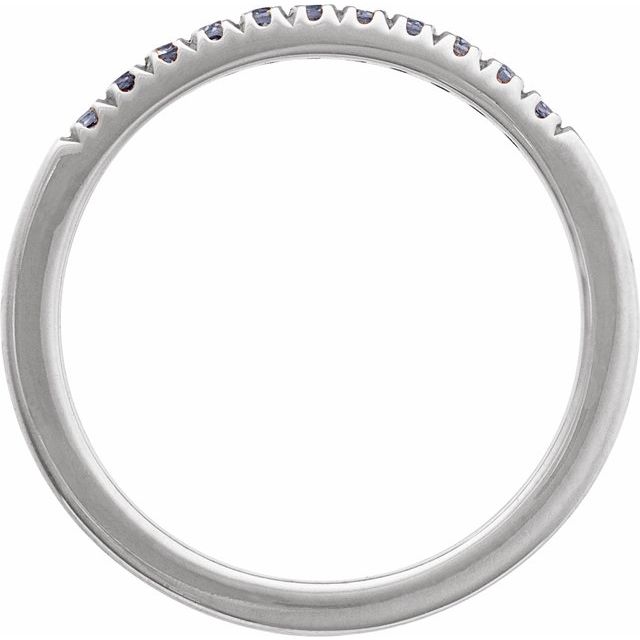14K White Natural Alexandrite Stackable Ring
