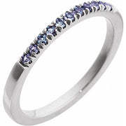 14K White Natural Alexandrite Stackable Ring
