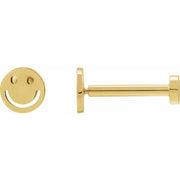 14K Yellow 4 mm Smiley Face Press Fit Earrings