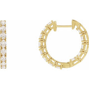 14K Yellow 2 5/8 CTW Natural Diamond Inside-Outside 20.6 mm Hoop Earrings