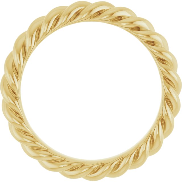 14K Yellow 3.5 mm Skinny Rope Band Size 5