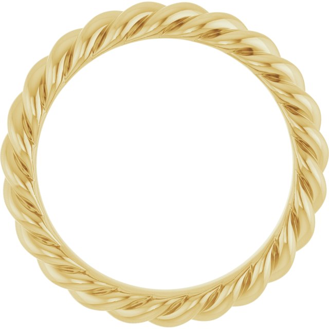 14K Yellow 3.5 mm Skinny Rope Band Size 5.5