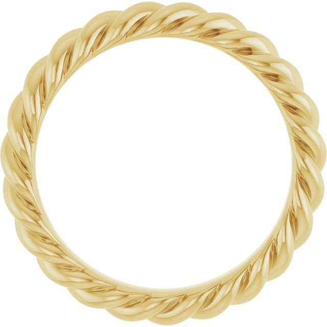14K Yellow 3.5 mm Skinny Rope Band Size 6
