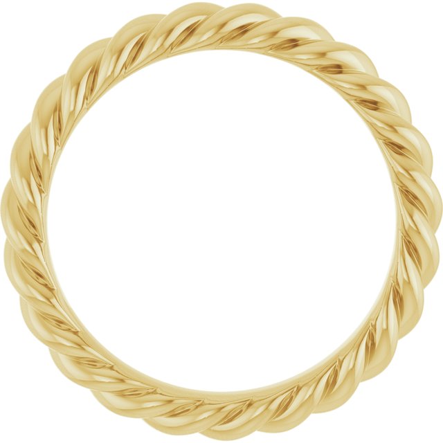 14K Yellow 3.5 mm Skinny Rope Band Size 6.5