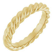 14K Yellow 3.5 mm Skinny Rope Band Size 6.5