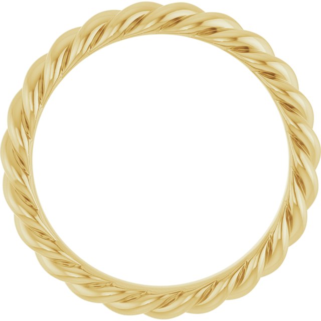 14K Yellow 3.5 mm Skinny Rope Band Size 8