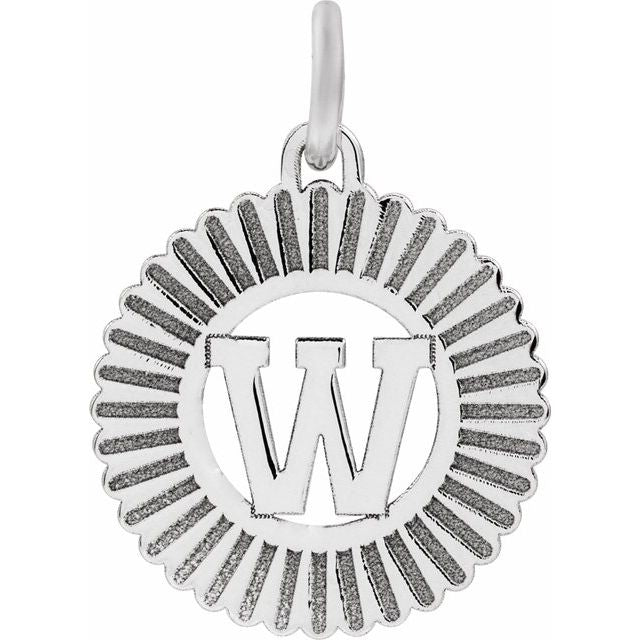 Sterling Silver Initial W Pendant