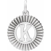 Sterling Silver Initial K Pendant